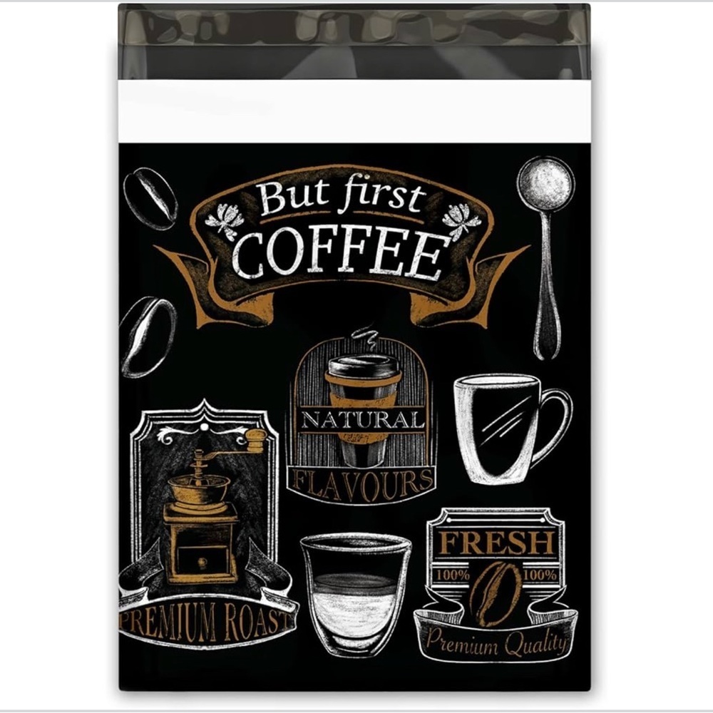 10 Count - 10x13 inch Polymailers (BUT FIRST, COFFEE) - Picture 7 of 10